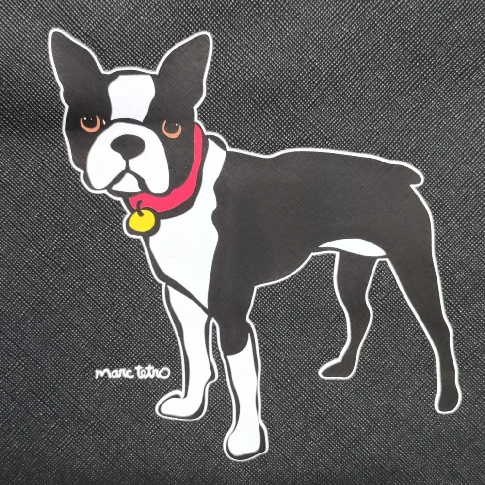 Marc Tetro Boston Terrier Dog Cosmetic Bag Black Makeup‎ Pouch New